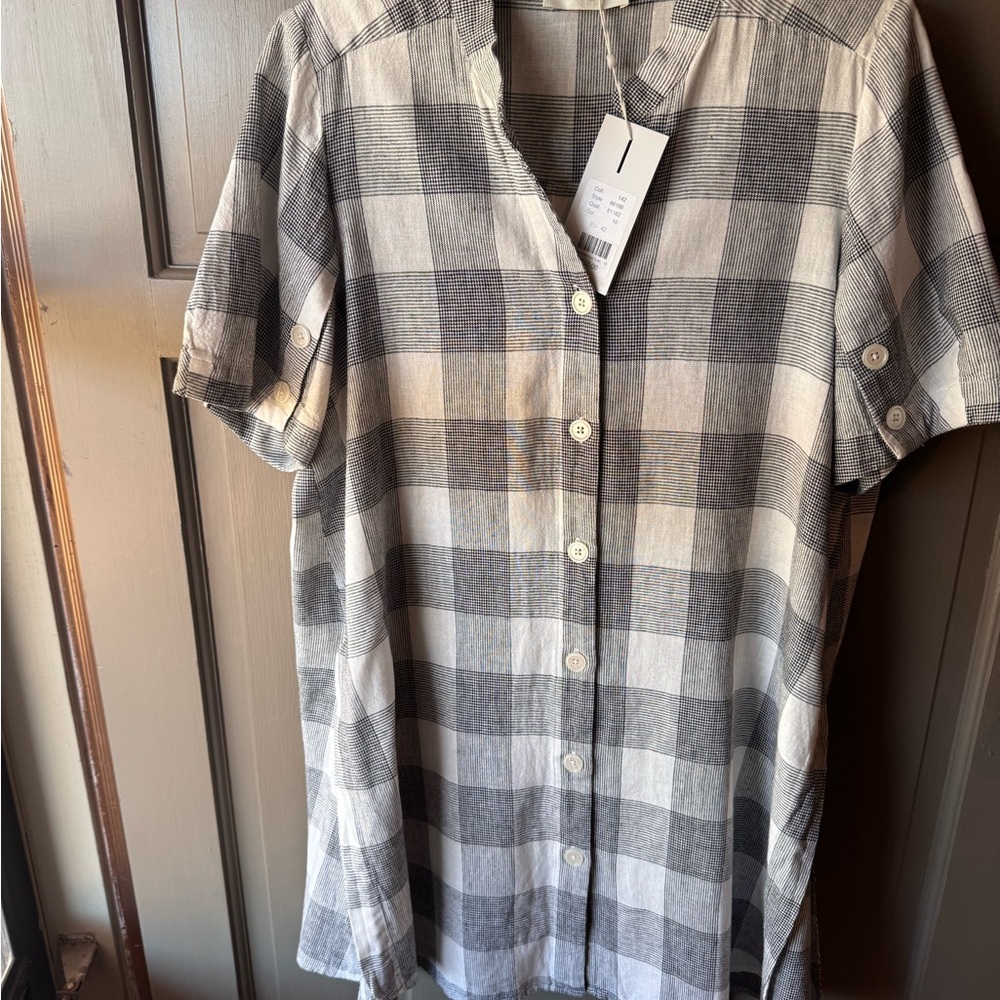Women's Black and White Checkered Tunic